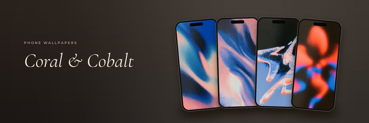 Coral & Cobalt phone wallpapers