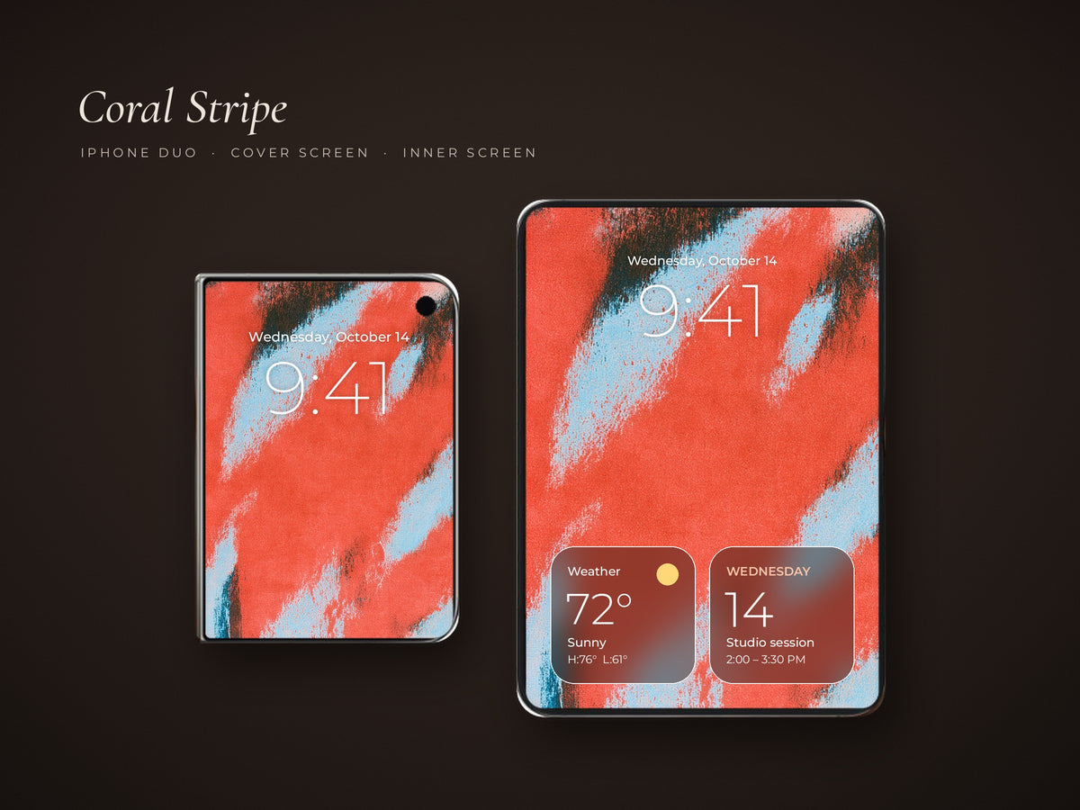 Coral Stripe | iPhone Duo Wallpaper