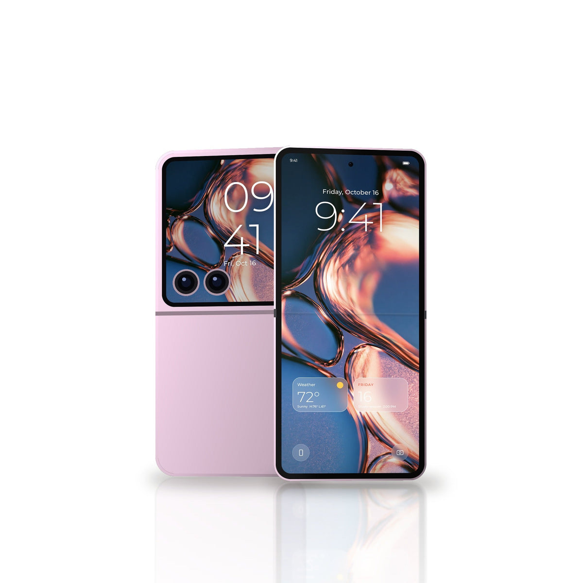 Copper Bubbles Galaxy wallpaper on Z Flip8