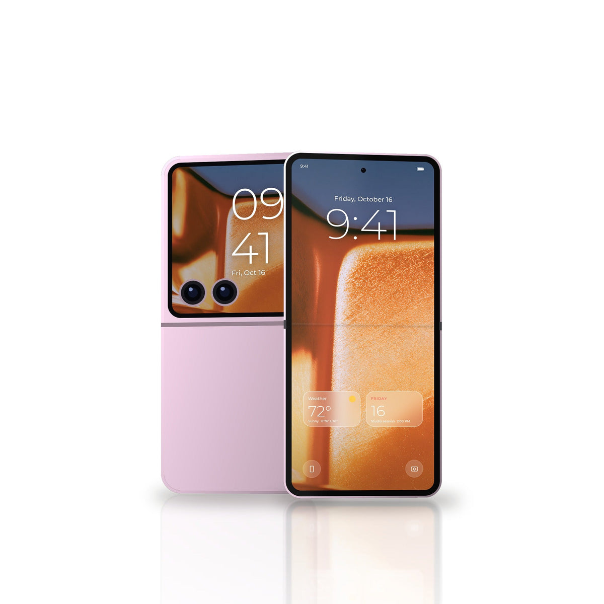 Tangerine Fold Galaxy wallpaper on Z Flip8