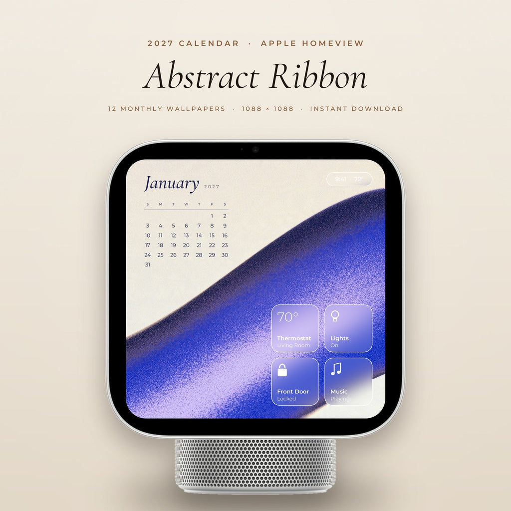 Abstract Ribbon 2027 calendar on Apple HomeView