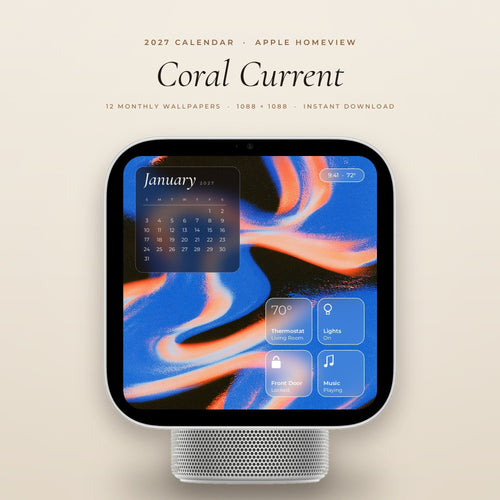 Coral Current 2027 calendar on Apple HomeView