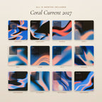 All 12 months of the Coral Current 2027 calendar