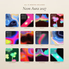 All 12 months of the Neon Aura 2027 calendar